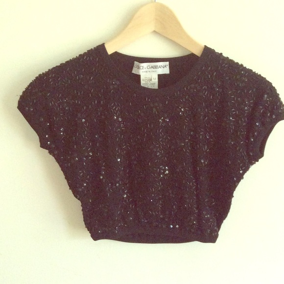 Dolce&Gabbana Sequin Beaded Crop Top