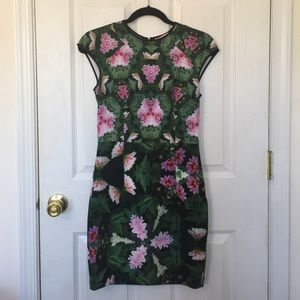 Ted Baker "Friyo" Dress Green and Pink Floral