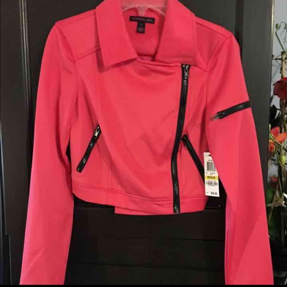 Material Girl Electric Pink BlazerCrop - Picture 2 of 4