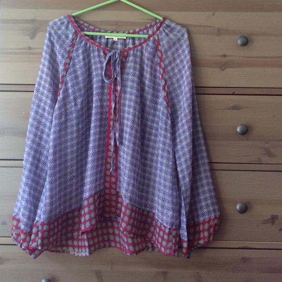 Lavender & Red Printed Tunic Plus Size