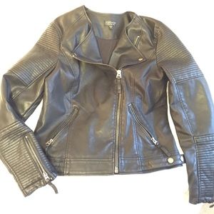 Topshop vegan leather motto jacket