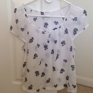 Abercrombie & Fitch sheer white shirt
