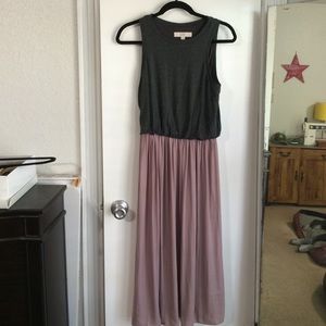 Loft summer dress mauve and grey size XS.
