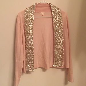 J. Crew 100% merino wool cardigan with sequins