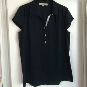 Loft size s navy blue blouse lightweight.