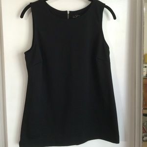 Loft size s black long tank blouse. Medium weight.