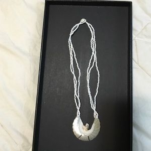White shell and bead necklace