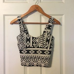 Aztec Pattern Crop Top