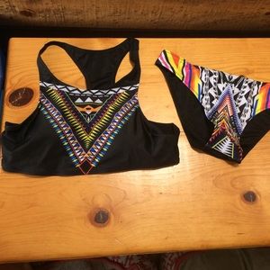 No brand sporty bathing suit with bottoms size M