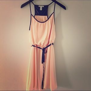 Black and light pink short strappy dress