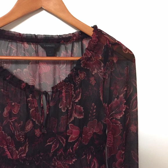 Express Elegant Sheer Blouse