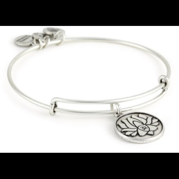 Alex and Ani silver lotus flower bangle