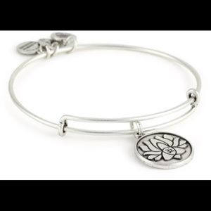 Alex and Ani silver lotus flower bangle