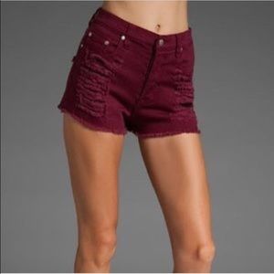 American Eagle Maroon High Waisted Shorts