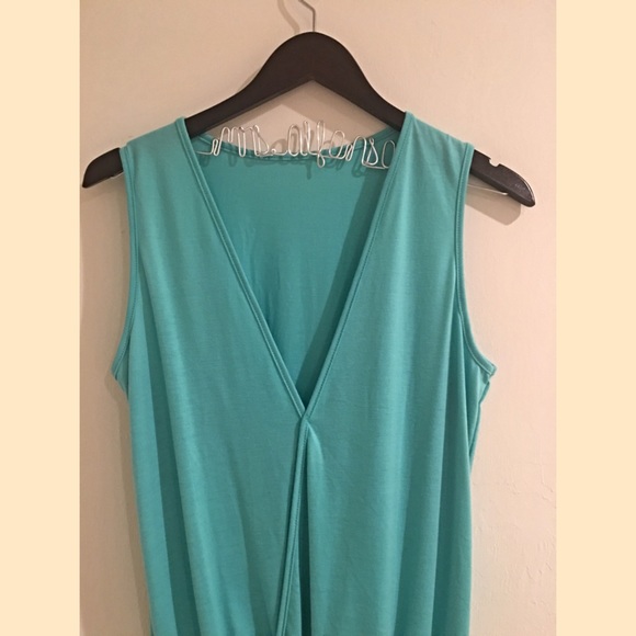🆑❗️Last One❗️Boho Teal V Neck Mini Dress - Picture 3 of 4