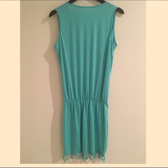 🆑❗️Last One❗️Boho Teal V Neck Mini Dress - Picture 4 of 4