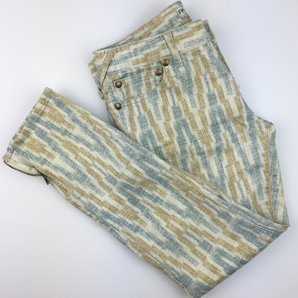 Free People Denim - [Free People] Ikat Ankle Zip Jeans Beachy Boho