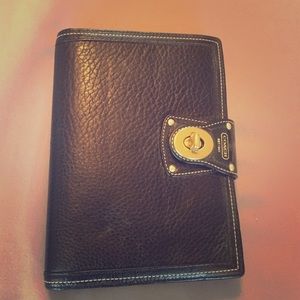 Coach Black Leather Address Book