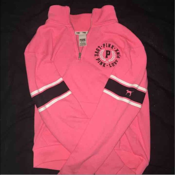 Vs pink half zip sweater