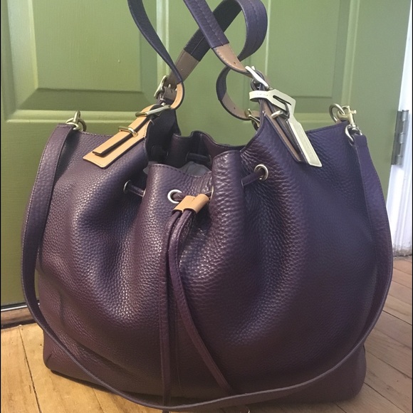 Coach XL Drawstring Tote 25307 in Eggplant