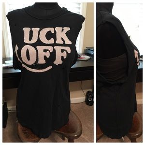 UNIF UCK OFF Black Tank Small Funny