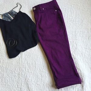 Purple capri jeans