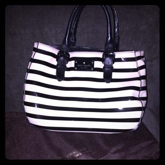 Kate Spade black and cream striped purse.