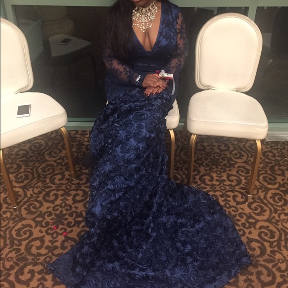 Navy blue prom dress