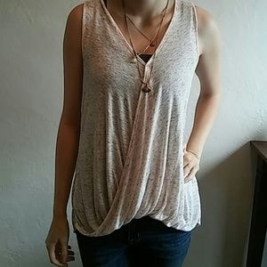Sheer pink and grey tank