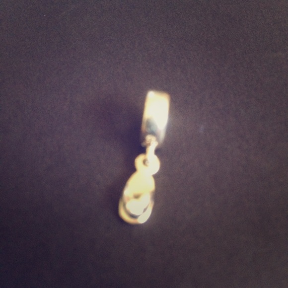 Flip flop with CZ retired Pandora charm.