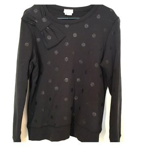 Kate spade glittery bow black sweatshirt
