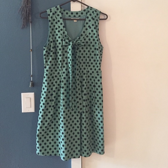 Mint poke a dot dress