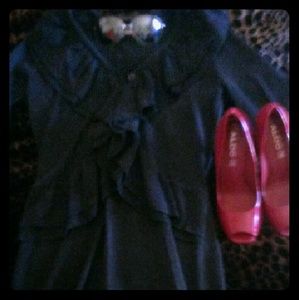 Calvin Klein Long sleeve charcoal colored dress