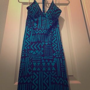 Forever 21 patterned halter maxi dress