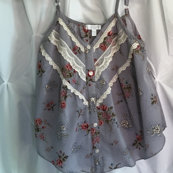 Delia's Tops - Delia's adjustable tank lace blouse