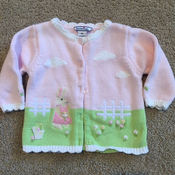 Hartstrings 6 Month Pink Bunny Cardigan