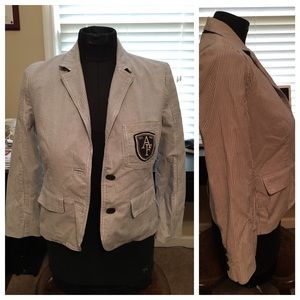 Abercrombie & Fitch Blue Stripe Blazer Small