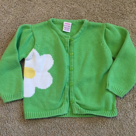 Gymboree 18-24 Months Green Daisy Cardigan