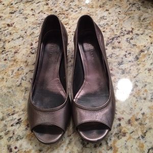 Cole Haan Nike Air bronze peep toe wedges