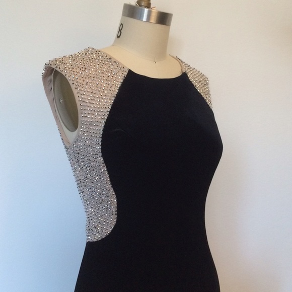 Xscape Dresses & Skirts - Xscape beaded illusion velvet gown