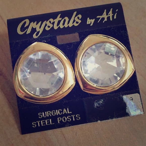 Gold Tone Big Bling Earrings