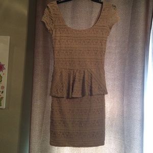 Tan lace dress