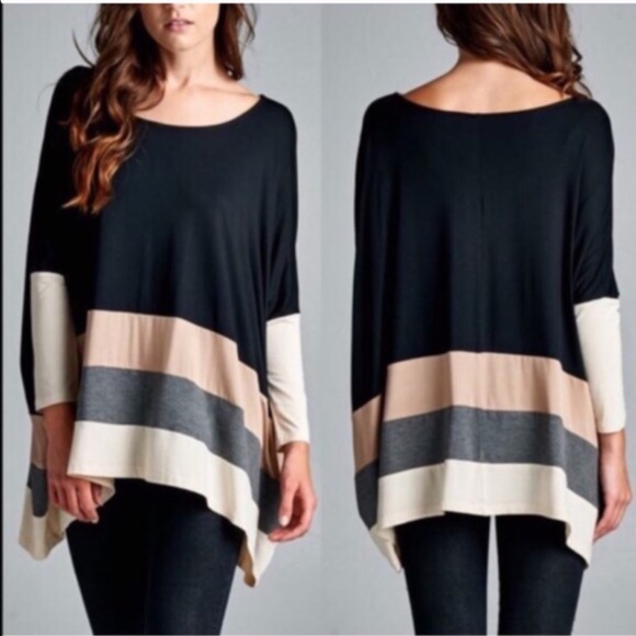 🆕 VINA color block tunic - MOCHA/BLACK - Picture 2 of 3