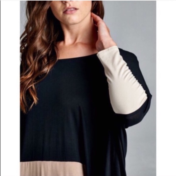 🆕 VINA color block tunic - MOCHA/BLACK - Picture 3 of 3