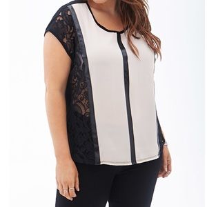 🎉SALE🎉 Forever 21 Plus Size Lace Sides Top