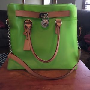 Auth Michael Kors Neon Green Jelly Hamilton