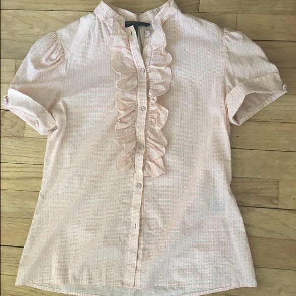 Marc Jacobs light cotton pastel blouse with ruffle