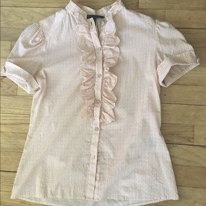 Marc Jacobs light cotton pastel blouse with ruffle