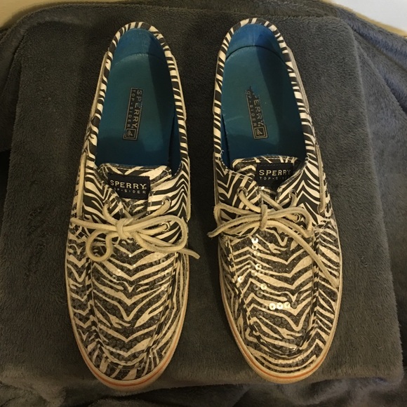 Sperry Shoes - Sperry Bahama boat shoe Zebra Sequin
