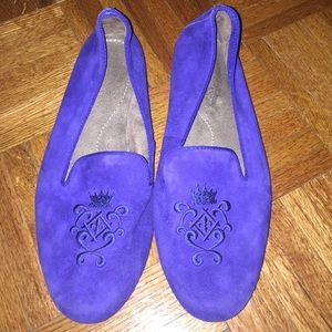 Suede blue loafer shoes
